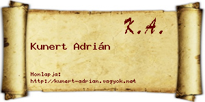 Kunert Adrián névjegykártya